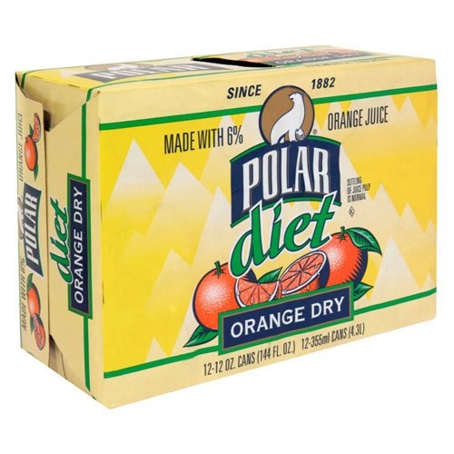 AYKU Polar Seltzer, 12 Fl Oz (Pack of 12) (Diet Orange Dry)