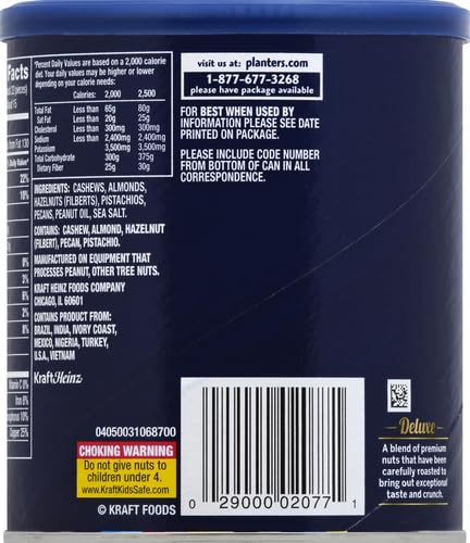 15.25oz (Pack 4) PLANTERS Deluxe Mixed Nuts - Roasted Cashews, Almonds, Brazil Nuts, Pistachios, and Pecans