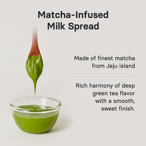 (7.05 oz, 200g), OSULLOC Green Tea Milk Spread Made of Finest Matcha from Jeju Island, Matcha-Infused Spreads