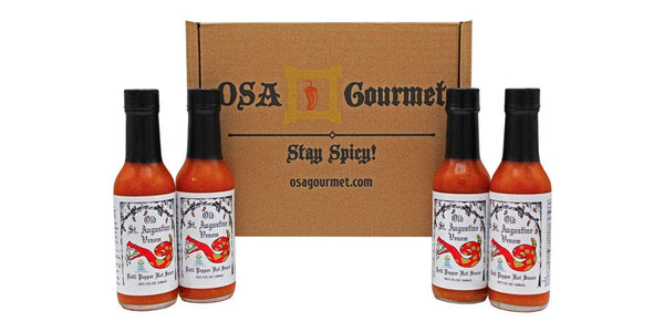 Venom Datil Pepper Hot Sauce Gift Box, Includes 4 Bottles, 5 oz