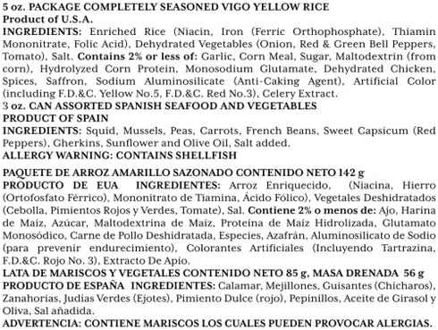 (8 (Pack 1)) Vigo Authentic Paella Valenciana, Completely Seasoned Yellow Rice & Seafood Dinner, Spanish Recipe Ounce
