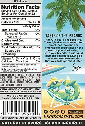 Calypso 16 6 Pack Lemonades Ounce Glass Bottles (Pineapple Peach Limeade)