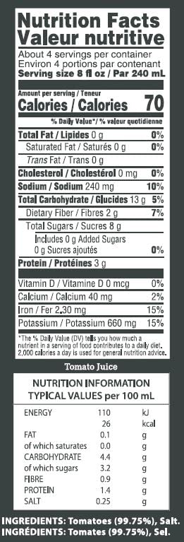 33.8oz (2 pack) Tuscanini Premium Italian Tomato Juice | Not From Concentrate | Low Sodium Tomato Juice | Resealable