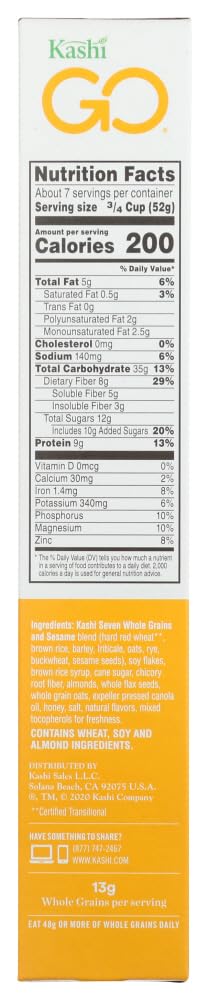 Kashi 14 oz. (Pack 3 )3 - Go Lean Crunch Cereal, Honey Almond Flax
