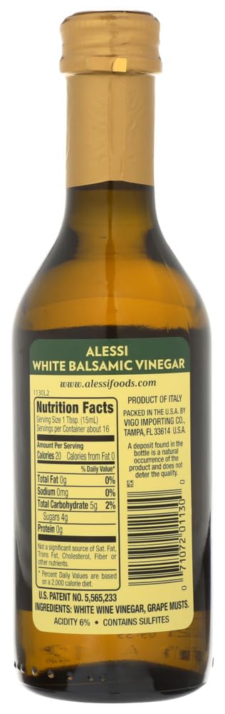 8.5 oz Pack 6 Alessi White Balsamic Vinegar