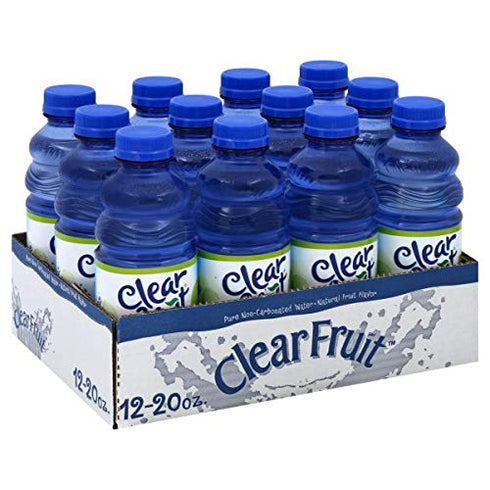 Clear Fruit 12 Pack 20 Water Ounce Bottles Non Carbonated Water Beverage (Green Apple)