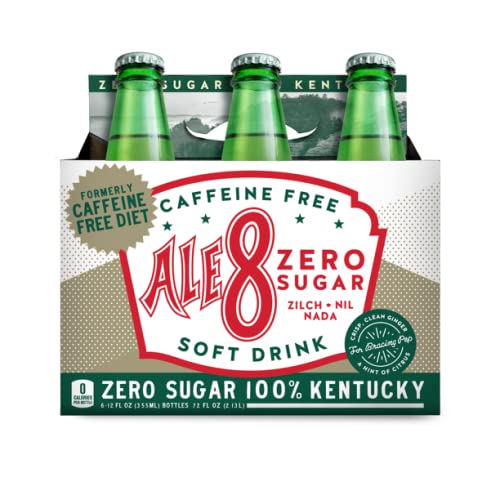 Ale 8 One Caffeine Free, Zero Sugar, 12 ounces (6 Glass Bottles),