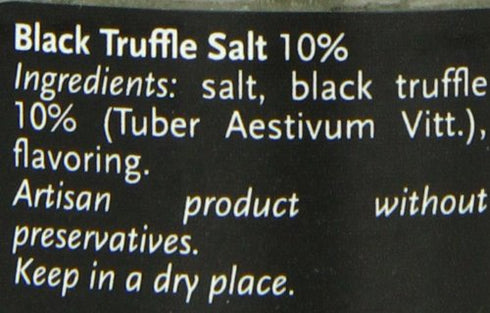 Selezione Tartufi Black Truffle Sea Salt 10%; Truffle Salt for Finishing & Cooking; 3.5 Ounces