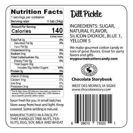 CHOCOLATE STORYBOOK Pickle Gourmet Flavored Cotton Candy, Unique Idea for Holidays, Birthdays, Gag Gifts