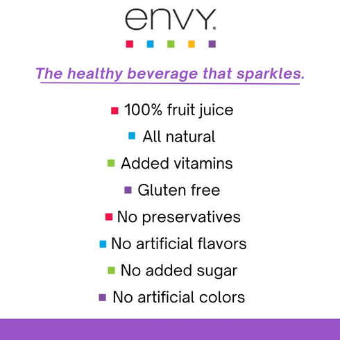 100% 8oz 24) Envy Sparkling Fruit Juice, Acai Berry (Case