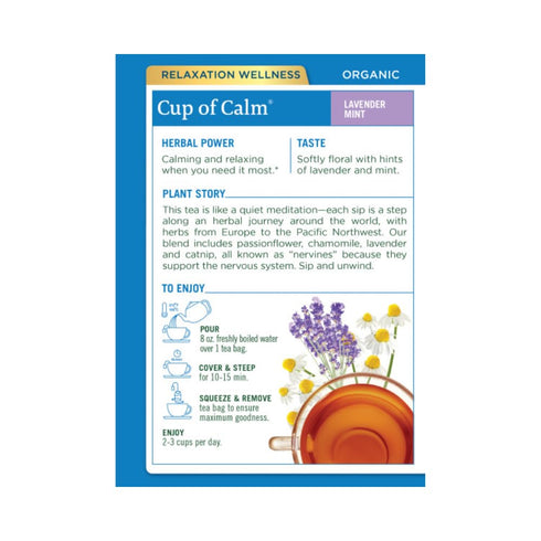 16 (Pack 6) Traditional Medicinals Organic Cup of Calm Relaxation Tea, Tea Bags