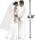 Elegant African American Couple White Plastic Cake Topper, 4.5" (1 Count), Unique Centerpiece Decoration for Weddings