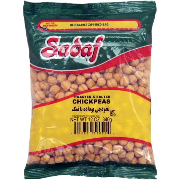 Sadaf Roasted & Salted Chickpeas - Roasted Chickpea Snacks - Natural Appetizer