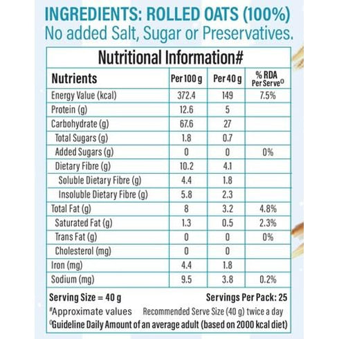 (1kg, Bagrrys Oats, Breakfast Cereal Bagrrys Rolled Oats)