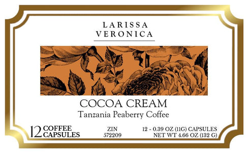 Larissa Veronica (12 572209) 2 Pack Cocoa Cream Tanzania Peaberry Coffee (Single Serve K-Cup Pods) (Gourmet, Naturally