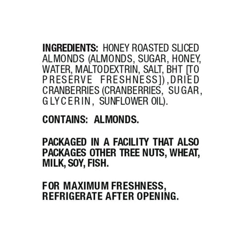 3.5 (Pack 6) Fresh Gourmet Honey Roasted Sliced Almonds & Cranberries Ounce