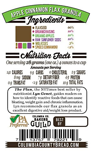 Columbia County Bread & Granola 4 Pack Flax Granola (Apple Cinnamon)
