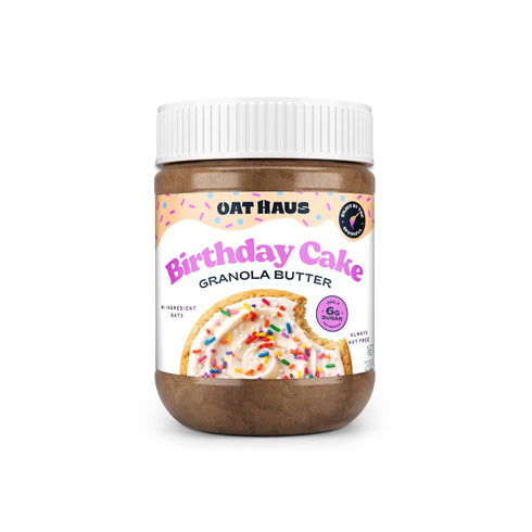 KWEEN Oat Haus Birthday Cake Granola Butter | Peanut-free, Almond (Tree-Nut) Free,
