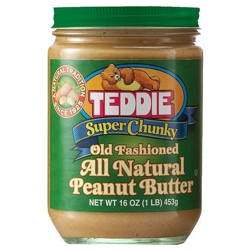 Teddie All Natural Peanut Butter, Super Chunky 2pk, Gluten Free & Vegan,