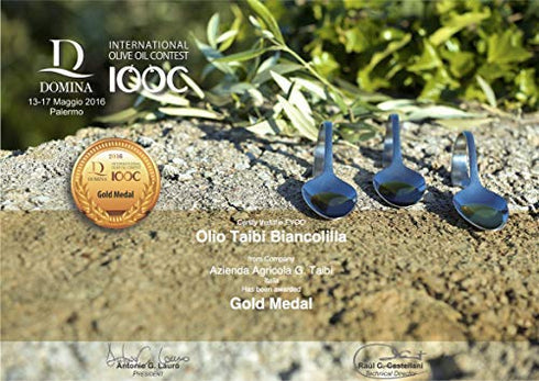 Olio Taibi 16.9 Oz Award-Winning Organic Extra Virgin Olive Oil, Monocultivar "Biancolilla", Single Sourced Sicily