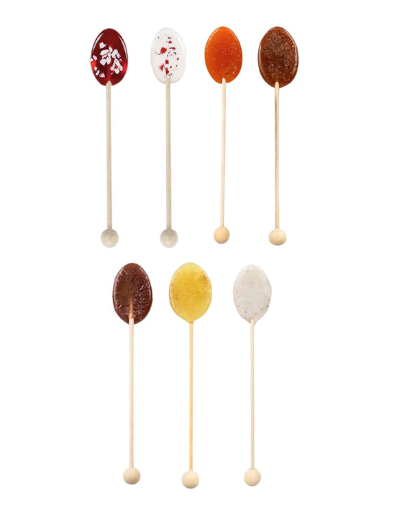 TULLIPAK Winter Holiday Candy Spoons | 7 Pack | Edible Stirring Spoons for