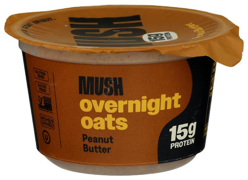generic 5oz 8 Pack Mush Overnight Oats - Peanut Butter - Good Source of Fiber, Non-GMO, Dairy Free, Gluten Free