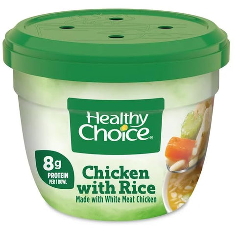 KING COMBOS Healthy Choice Chicken With Rice Soup, Microwave Bowl, 14 oz + QR