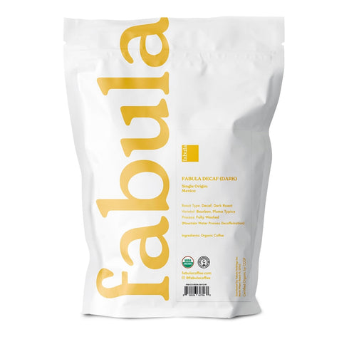 12 Fabula Coffee Decaf Dark Roast Freshly Ground - Organic - Low Acid - Single Origin - Non-GMO - Mold Free - Ounces