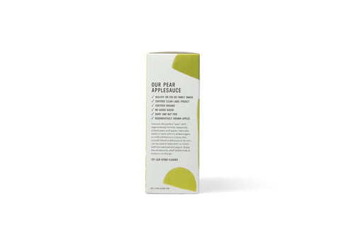3.2oz (Pack 24) White Leaf Organic Pear Applesauce Regeneratively Farmed, No Added Sugar, Kosher, USDA, GMO & BPA free