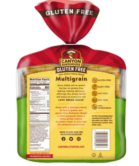 Canyon Bakehouse 7-Grain 100% Pack 2 Sandwich Bread, Gluten Free, Whole Grain
