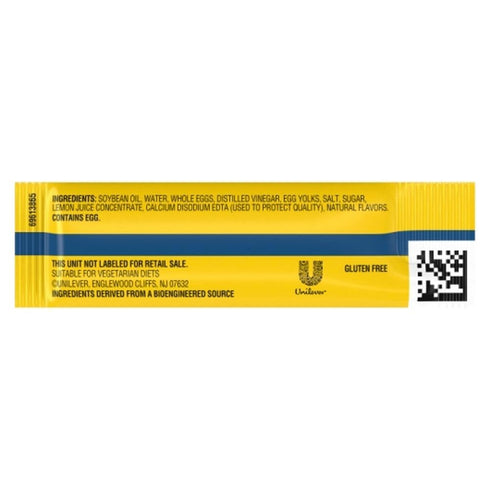 HELLMANN'S Packets 100% 0.38 oz, Pack 210 Real Mayonnaise Stick Easy Open, Condiment for Sandwiches, Salads, Mayo Made