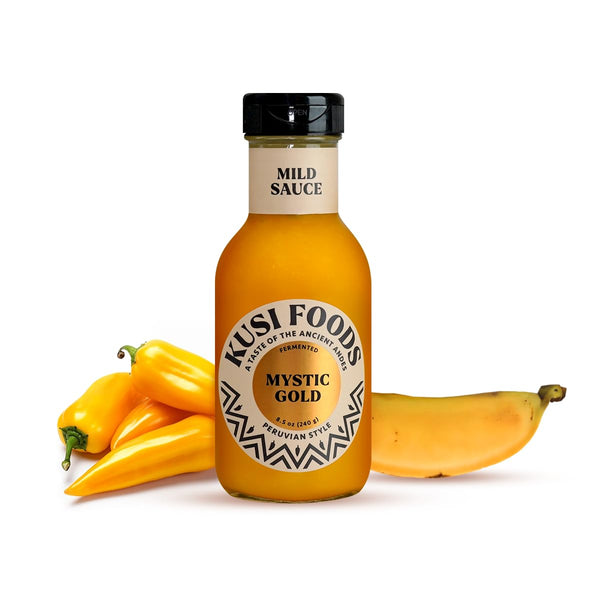 Kusi Foods MYSTIC GOLD Peruvian Mild Hot Sauce, Made with Yellow Chili