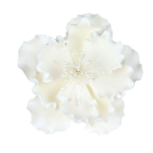 O'Creme Peony Gumpaste Sugar Flower 6 Inch, Set of 3 White -