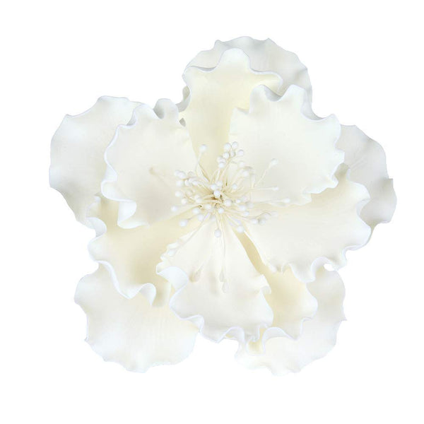 O'Creme Peony Gumpaste Sugar Flower 6 Inch, Set of 3 White -