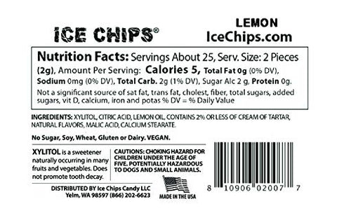 ICE CHIPS Xylitol Candy 3 Pack Assortment (Sour Apple, Sour Cherry, Lemon) 5.28 OZ