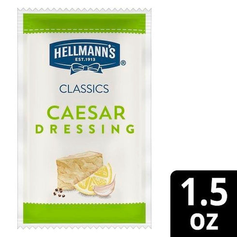 1.5 oz, Pack 102 Hellmann's Classics Caesar Salad Dressing Portion Control Sachets Gluten Free, No Artificial Flavors