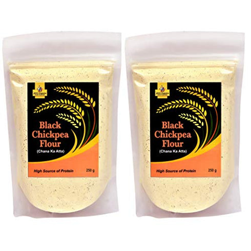 Jioo Organics Black Chickpea Flour or Kala Chane ka Atta, Pack of 2, 250