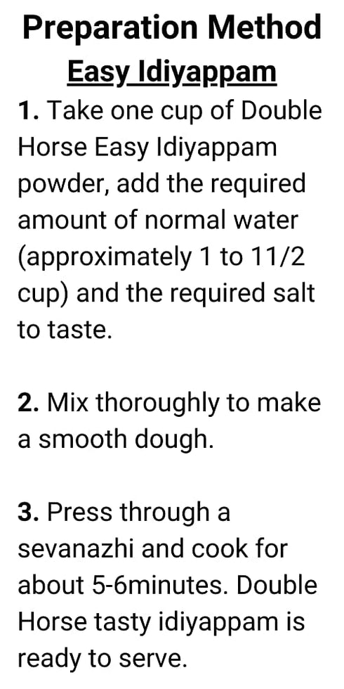 Generic 1KG Idiyappam Powder Flour QUICK & INSTANT Double Horse Spicerange.com