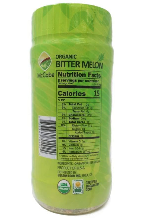 McCabe Organic Bitter Melon Tea, Rich with Fiber & Minerals, USDA and CCOF Certified, 50g, Product of USA