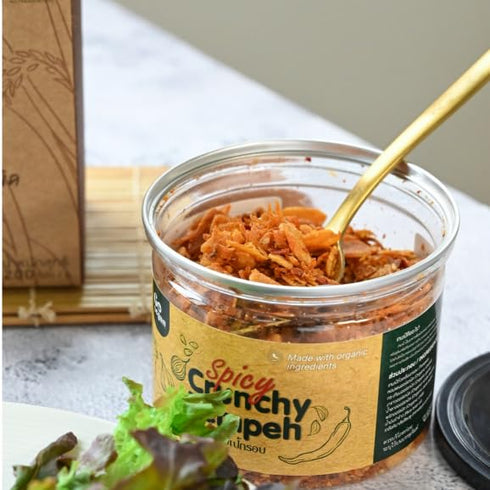 Generic 170g Spicy Crunchy Tempeh, Plant-Based Savory Topping, Crispy Fried Tempeh Bits with Chili and Spices, Vegan
