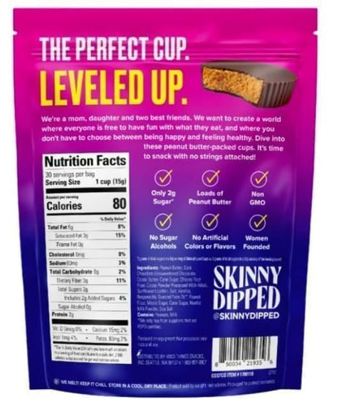 Elesbo 22 30 Count Ski Dipped Cups, Dark Chocolate Peanut Butter plus sticker