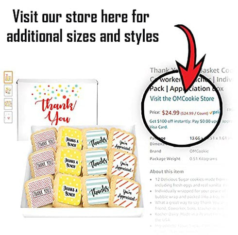 4 Pack Thank You Gift Basket Cookies for Men Women Employees Teacher Nurse Co workers | Individually Wrapped | |