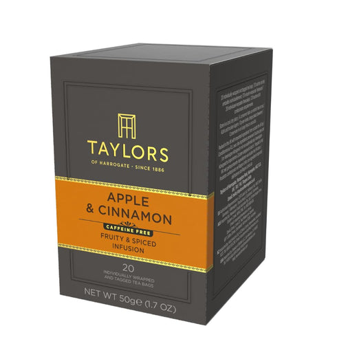 20 Count (Pack 1), 20 Taylors of Harrogate Apple & Cinnamon, Herbal Tea, Individually Wrapped Bags, of Spiced, Fruity