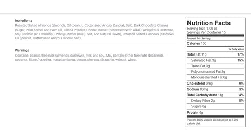 Generic (2 15oz Pack) Southern Grove Retreat Gluten Free Trail Mix With Almonds Dark Chocolate and Cashews Bags Snack