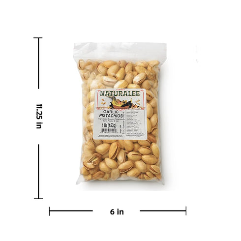 1 lb Naturalee Pistachios - Garlic - Premium, High Protein - Savor the Flavor then Open