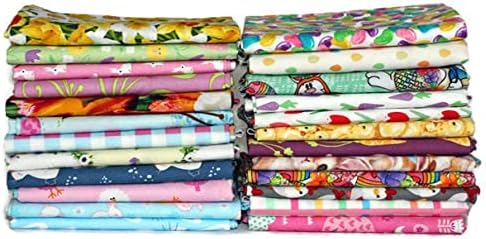 Field's Fabrics 10 M492.21 Assorted Fat Quarters - Spring Chicks Peeps Sheep Rabbits Bunnies Flowers Candy Jelly Beans