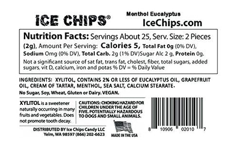ICE CHIPS Candy Assortment 3 Pack (Clove, Ginger, Menthol Eucalyptus)