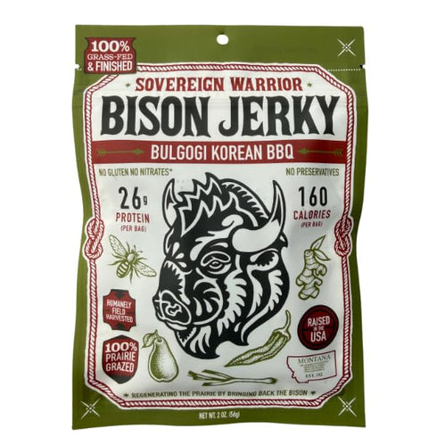 Sovereign Warrior Bulgogi Korean BBQ 100% Grass-Fed Bison Jerky | Handcrafted, Locally