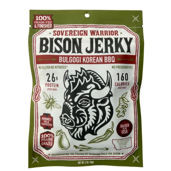 Sovereign Warrior Bulgogi Korean BBQ 100% Grass-Fed Bison Jerky | Handcrafted, Locally