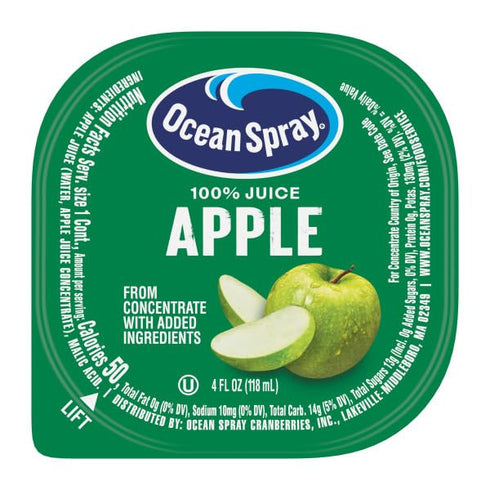 100% 4 (Pack 48) Ocean Spray Apple Juice Cups, Ounce